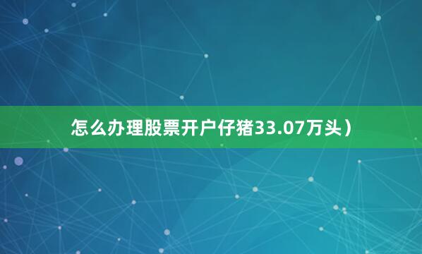 怎么办理股票开户仔猪33.07万头）