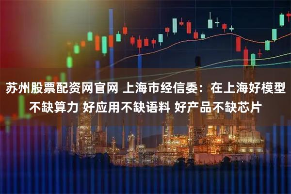 苏州股票配资网官网 上海市经信委：在上海好模型不缺算力 好应用不缺语料 好产品不缺芯片